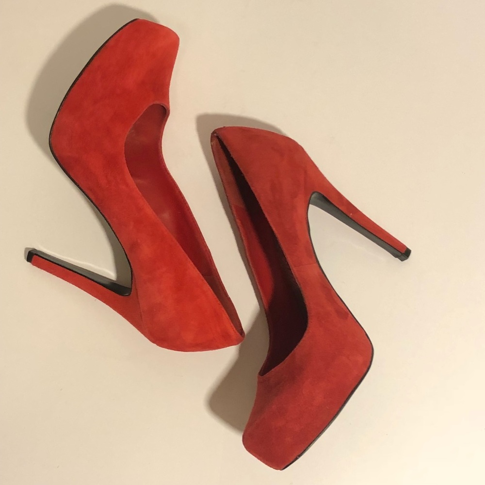 BCBGeneration Red Platform Heels